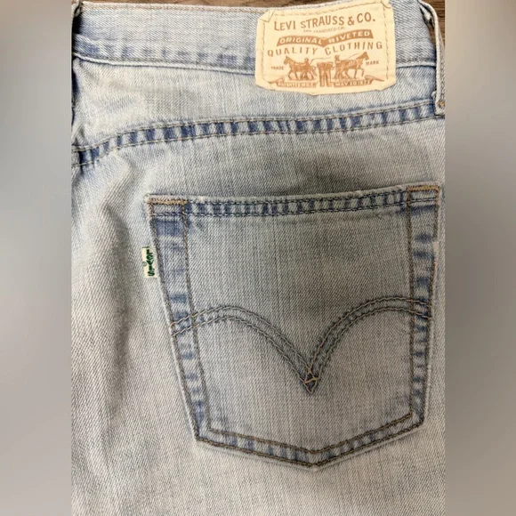 Men’s Levi’s Vintage 514’s White Tab-Green Writing Straight Leg 34”x 34” - Picture 3 of 5